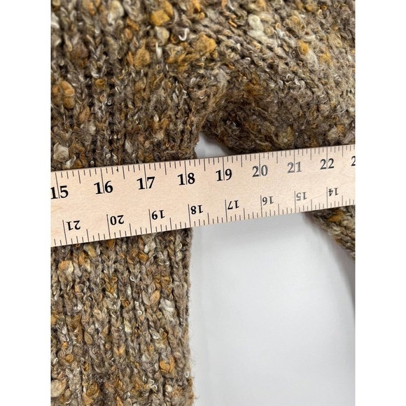 Ruby Rd Wool Blend Brown Knit At-Waist Sweater Lion's Mane Collar Womens Medium - Picture 4 of 5